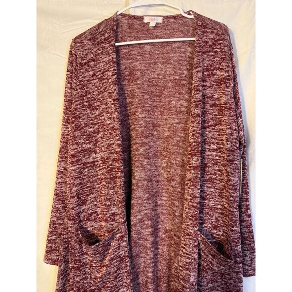 NWT Long Cardigan Sweater Duster Lularoe Sarah Womens Large Purple Knit Boho - Picture 2 of 5